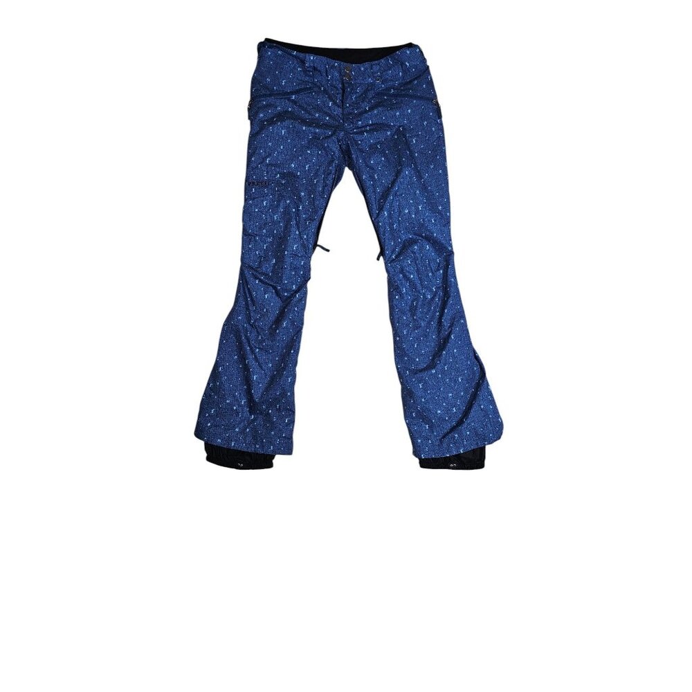 Burton Women's L Dryride Snowboard Pants, Blue Print, The White Collection